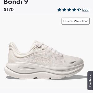Hoka White Bondi 9 White/White - NEW IN BOX